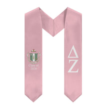 Load image into Gallery viewer, Delta Zeta + Crest + Class of 2026 Graduation Stole - Pink &amp; White