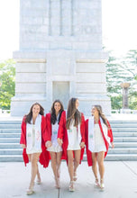 Load image into Gallery viewer, Delta Zeta + Crest + Class of 2026 Graduation Stole - White, Pink &amp; Green - 1