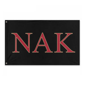 Nu Alpha Kappa Fraternity Flag - Black, Red & Bronze