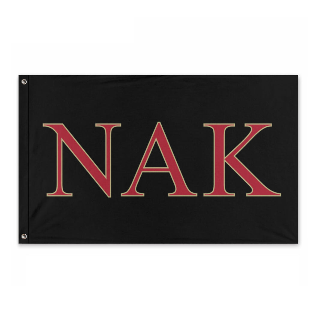 Nu Alpha Kappa Fraternity Flag - Black, Red & Bronze