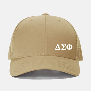 Delta Sigma Phi Lettered Retro Trucker Hat