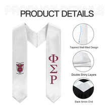 Load image into Gallery viewer, Phi Sigma Rho Graduation Stole With Crest - White, Wine Red &amp; Silver