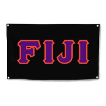 Load image into Gallery viewer, FIJI Greek Block Four-Grommet Banner - Black, Purple &amp; Red