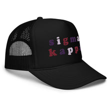 Load image into Gallery viewer, Sigma Kappa Fun Times Sorority Trucker Hat
