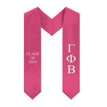 Load image into Gallery viewer, Gamma Phi Beta Class of 2024 Sorority Stole - Carnation &amp; White