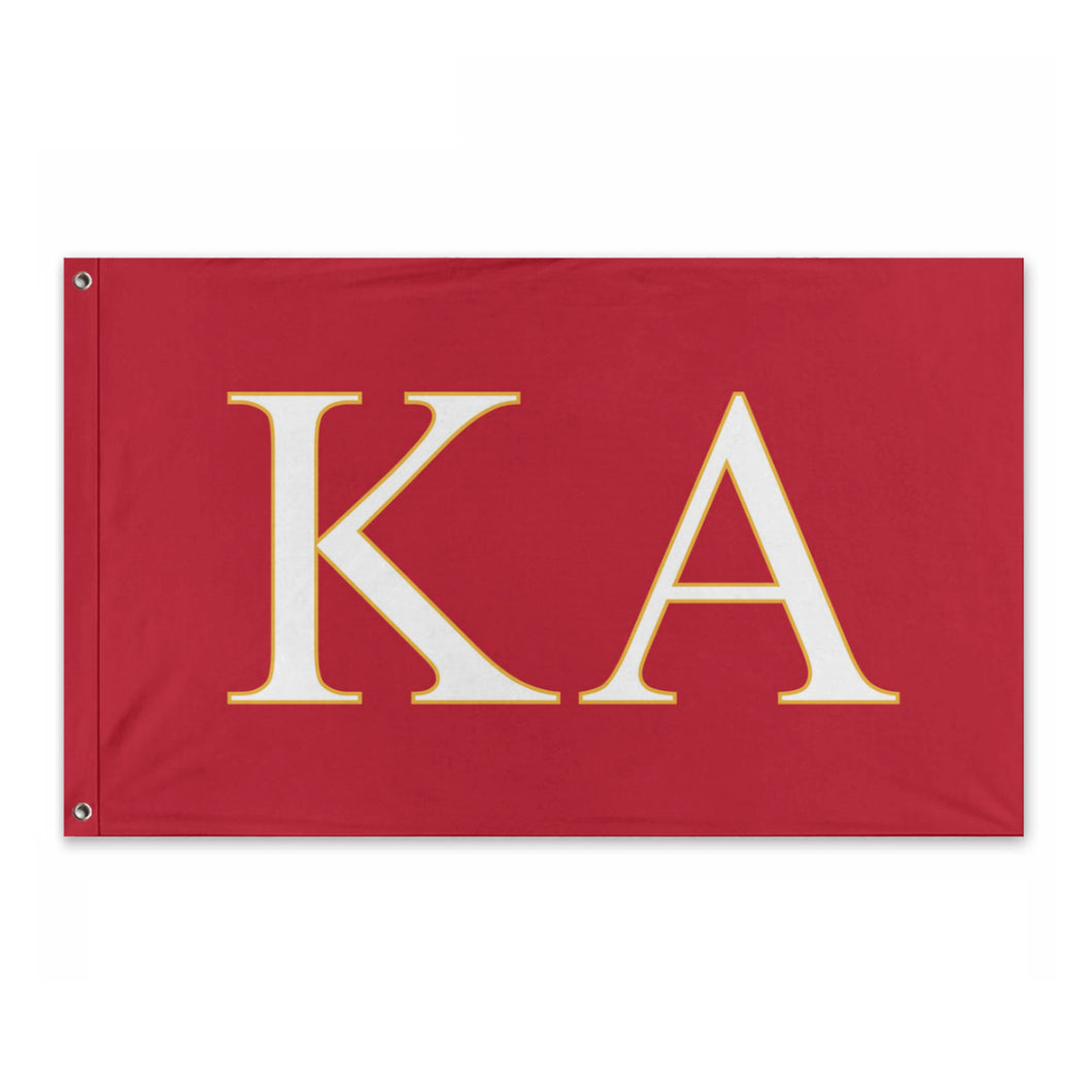 Kappa Alpha Fraternity Flag - Red, White & Gold