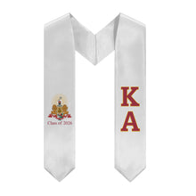 Load image into Gallery viewer, Kappa Alpha + Coat of Arms + Class of 2026 Graduation Stole - White, Crimson &amp; Old Gold