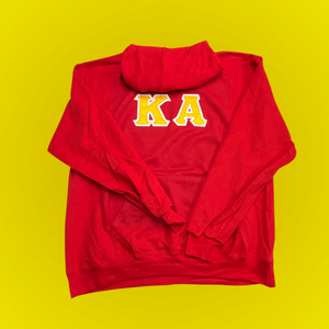 Kappa Alpha Fraternity Lettered Hoodie - Scarlet, Light Gold & White