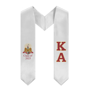 Kappa Alpha Order + Crest + Class of 2025 Graduation Stole - White, Crimson & Old Gold  - 2