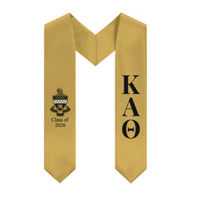 Load image into Gallery viewer, Theta + Crest + Class of 2026 Graduation Stole - Gold &amp; Black