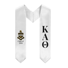 Load image into Gallery viewer, Theta + Crest + Class of 2026 Graduation Stole - White &amp; Black