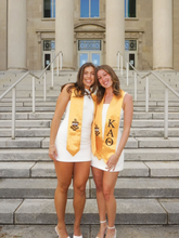 Load image into Gallery viewer, Kappa Alpha Theta Graduation Stole With Crest - Gold &amp; Black