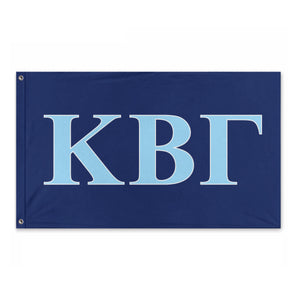 Kapp Beta Gamma Bold Greek Flag - Navy, Coral Blue & White