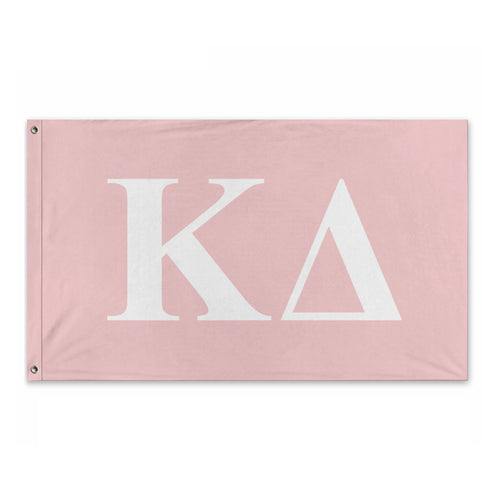 Kappa Delta Bold Greek Flag - Blush Pink & White