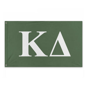 Kappa Delta Bold Greek Flag - Dark Olive & White