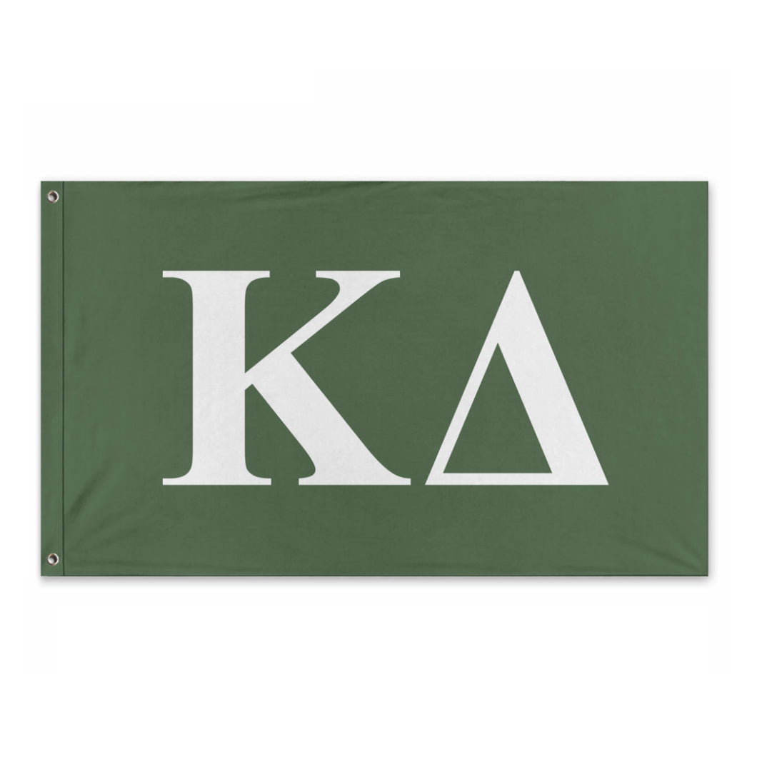 Kappa Delta Bold Greek Flag - Dark Olive & White