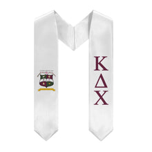 Load image into Gallery viewer, Kappa Delta Chi Graduation Stole With Crest - White &amp; Maroon