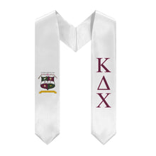 Load image into Gallery viewer, Kappa Delta Chi Graduation Stole With Crest - White, Maroon &amp; Light Pink
