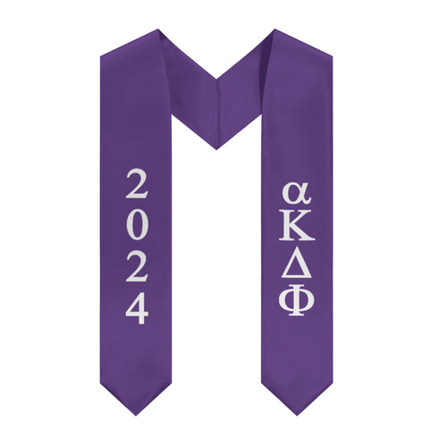 alpha Kappa Delta Phi 2024 Graduation Stole - Purple 1