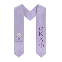 Load image into Gallery viewer, alpha Kappa Delta Phi + Crest + Class of 2024 Graduation Stole - Purple 3
