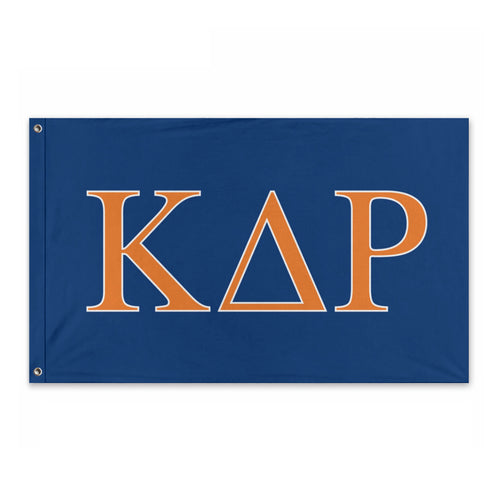 Kappa Delta Rho Fraternity Flag - Middlebury Blue, Princeton Orange & White