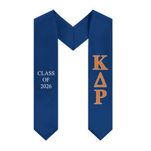Load image into Gallery viewer, Kappa Delta Rho Class of 2026 Fraternity Stole - Middlebury Blue, Princeton Orange &amp; White