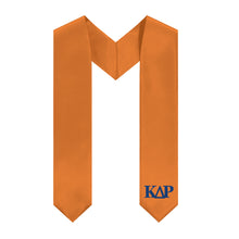 Load image into Gallery viewer, Kappa Delta Rho Stole With Logo Letters - Princeton Orange &amp; Middlebury Blue