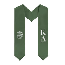 Load image into Gallery viewer, Kappa Delta Graduation Stole With Crest - Dark Olive &amp; White
