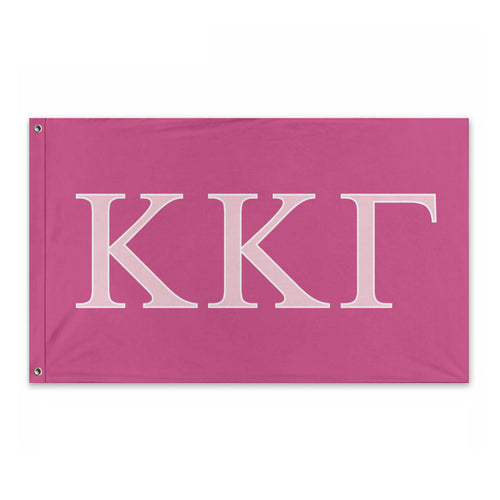 Kappa Kappa Gamma Sorority Flag - Barbie Pink, Azalea & White