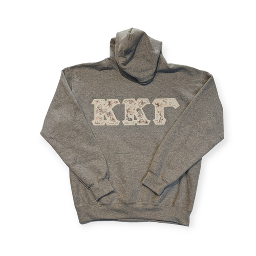 Kappa Kappa Gamma Lettered Sweatshirt - Light Steel, Butterfly Blush & Metallic Pearl