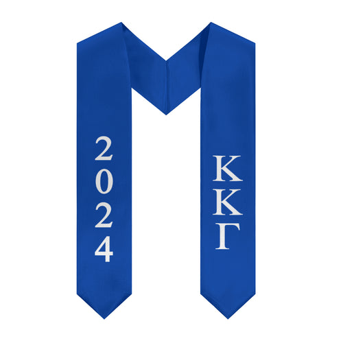 Kappa Kappa Gamma 2024 Graduation Stole - Bright Blue