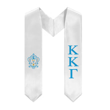 Load image into Gallery viewer, Kappa Kappa Gamma Graduation Stole With Crest - White