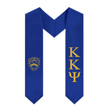 Load image into Gallery viewer, Kappa Kappa Psi Graduation Stole With Crest - Blue &amp; Yellow