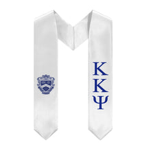 Load image into Gallery viewer, Kappa Kappa Psi Graduation Stole With Crest - White &amp; Blue