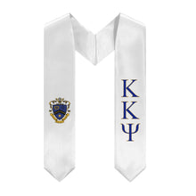 Load image into Gallery viewer, Kappa Kappa Psi Graduation Stole With Crest - White, Blue &amp; Yellow