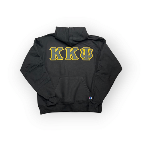 Kappa Kappa Psi Fraternity Letter Hoodie - Black, Black & Old Gold