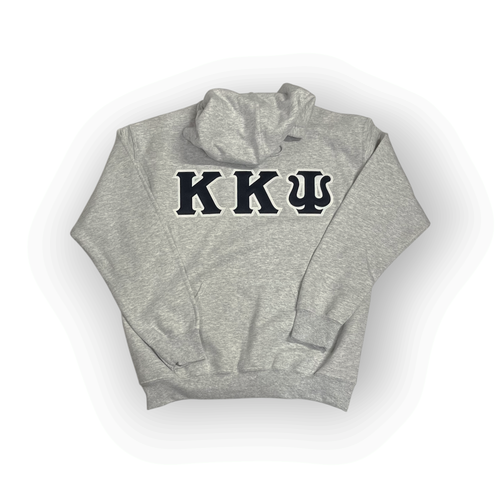 Kappa Kappa Psi Fraternity Letter Hoodie - Light Steel, Black & White