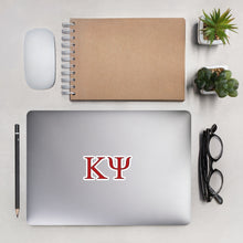 Load image into Gallery viewer, Kappa Psi Greek Letters Sticker - Red &amp; Black