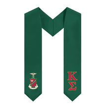 Load image into Gallery viewer, Kappa Sigma Stole + Block Letters + Crest - Green, Red &amp; Gold - 2