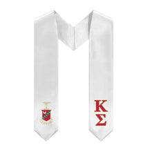 Load image into Gallery viewer, Kappa Sigma Stole + Block Letters + Crest - White, Red &amp; Gold - 2