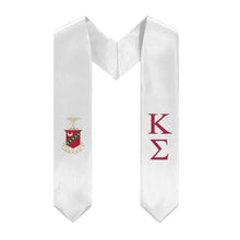 Load image into Gallery viewer, Kappa Sigma Graduation Stole With Crest - White, Red &amp; Green