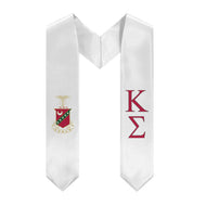 Kappa Sigma Graduation Stole With Crest - White, Red & Green