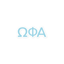 Load image into Gallery viewer, Omega Phi Alpha Greek Letters Sticker - Friendship Blue