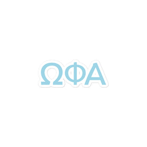 Omega Phi Alpha Greek Letters Sticker - Friendship Blue