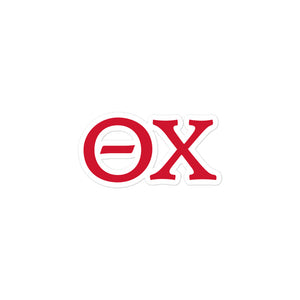 Theta Chi Letters Sticker - Military Red