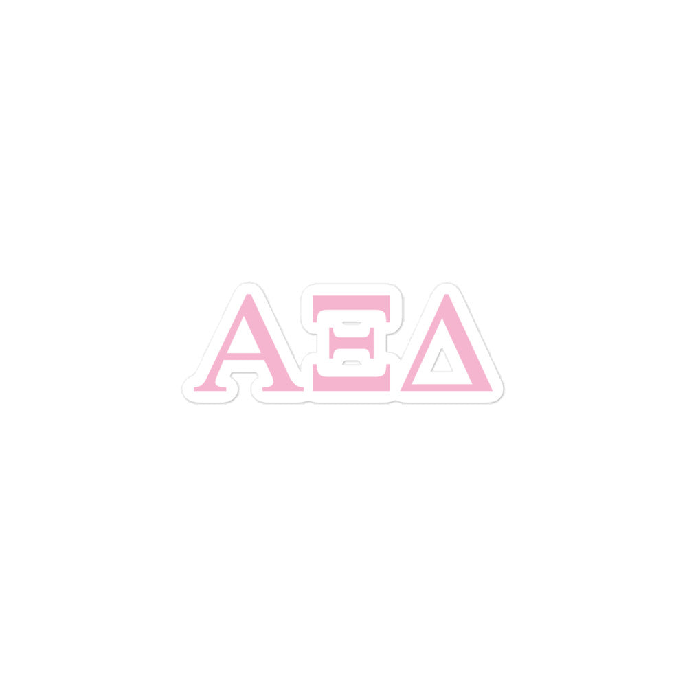 Alpha Xi Delta Letters Sticker - Pink Rose
