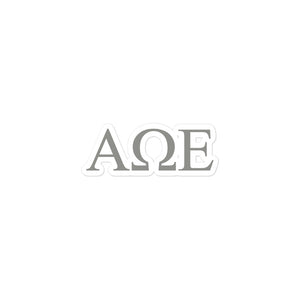 Alpha Omega Epsilon Letters Sticker - Silver