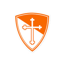 Load image into Gallery viewer, Beta Upsilon Chi Shield Sticker - Mercer Orange