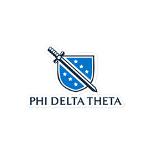 Load image into Gallery viewer, Phi Delta Theta Shield, Sword, &amp; Wording Sticker