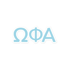 Load image into Gallery viewer, Omega Phi Alpha Greek Letters Sticker - Friendship Blue